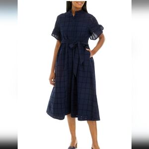 Eyelet midi dress